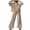 Beige, variant on 2 Piece Set Womens Hoodie and Womens Travel Pants Drawstring Crew Neck Long Sleeve Womens Pullover Pockets Solid Color Stretchy Blouses Fall Delightful for City Sightseeing