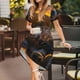 thumbnail image 3 of Balery Lizard With Sunglasses Sunset Vestidos sueltos de manga corta para mujer, vestidos de verano 2025, vestidos casuales de corte A con vuelo., 3 of 6
