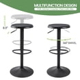 thumbnail image 4 of Black Bar Stools Set of 2, 360° Swivel Round Adjustable Counter Height Bar Stools, Industrial Backless Metal Bar Chairs for Kitchen Island with Footrest, 4 of 8