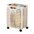 thumbnail image 2 of tasrioml Clothes Laundry Basket with Wheels Large Capacity Foldable Design Wheeled Hamper Storage Basket with Handle, 2 of 8