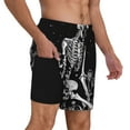 thumbnail image 2 of Balery Vintage Black white Plant skull Bañador para hombre, shorts de playa de secado rápido con entrepierna y forro de compresión-Small, 2 of 6