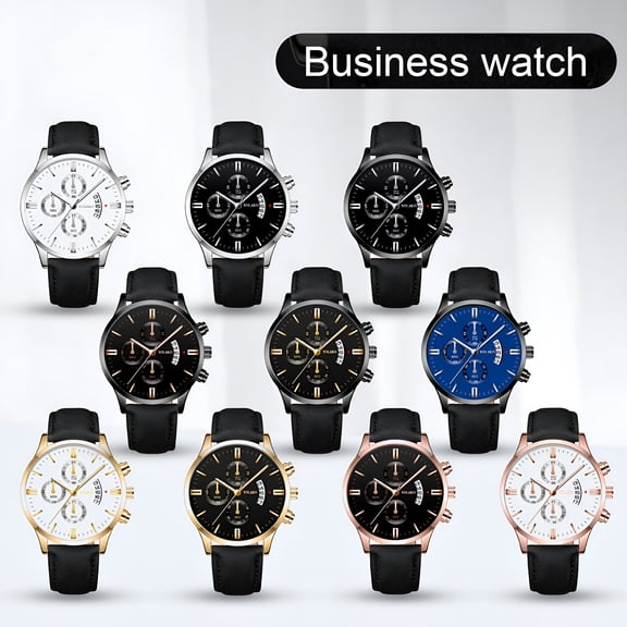 TELOLY Quartz Wristwatch Precise Stylish Wear Round Dial Calendar Men Business Steel Watch for Male
