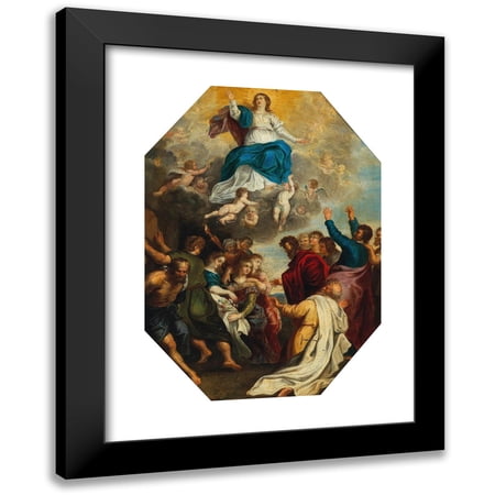 Circle of Peter Paul Rubens 11x14 Black Modern Framed Museum Art Print Titled - The Assumption of the Virgin