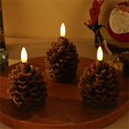 thumbnail image 6 of 2pcs  Pinecone LED Candles - Battery-Operated Flameless Flickering Lights, Easter Christmas Decor for Tree, Mantel, Tabletop & Holiday Party Atmosphere, 4in, 6 of 9
