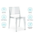 thumbnail image 3 of WRGHOME Palermo Modern Outdoor/Indoor Plastic Resin Stacking Patio Dining Chairs  (Set of 2) - CLEAR, 3 of 6