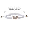 thumbnail image 3 of Pulsera de mariposa para mujer, brazaletes trenzados hechos a mano ajustables, joyería (blanco), 3 of 3