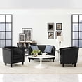thumbnail image 3 of Modern Contemporary Urban Design Living Room Lounge Club Lobby Armchair and Loveseat Sofa Set, Velvet Fabric, Black, 3 of 6