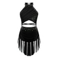 thumbnail image 1 of inhzoy Robe de Patinage Artistique Sans Manches pour Filles, Robe de Danse Contemporaine Lyrique Noire 6, 1 of 5