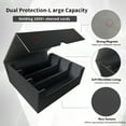 thumbnail image 2 of Card Box Card Binder Holder Trading/Baseball Card Storage Hold 1800+ Leather Magic Closure Card Protectors Grey, 2 of 8