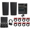 2) JBL Pro PRX835XW 15” 3-Way 1500w Active Speakers+Mackie Mixer+Headphones+Mics