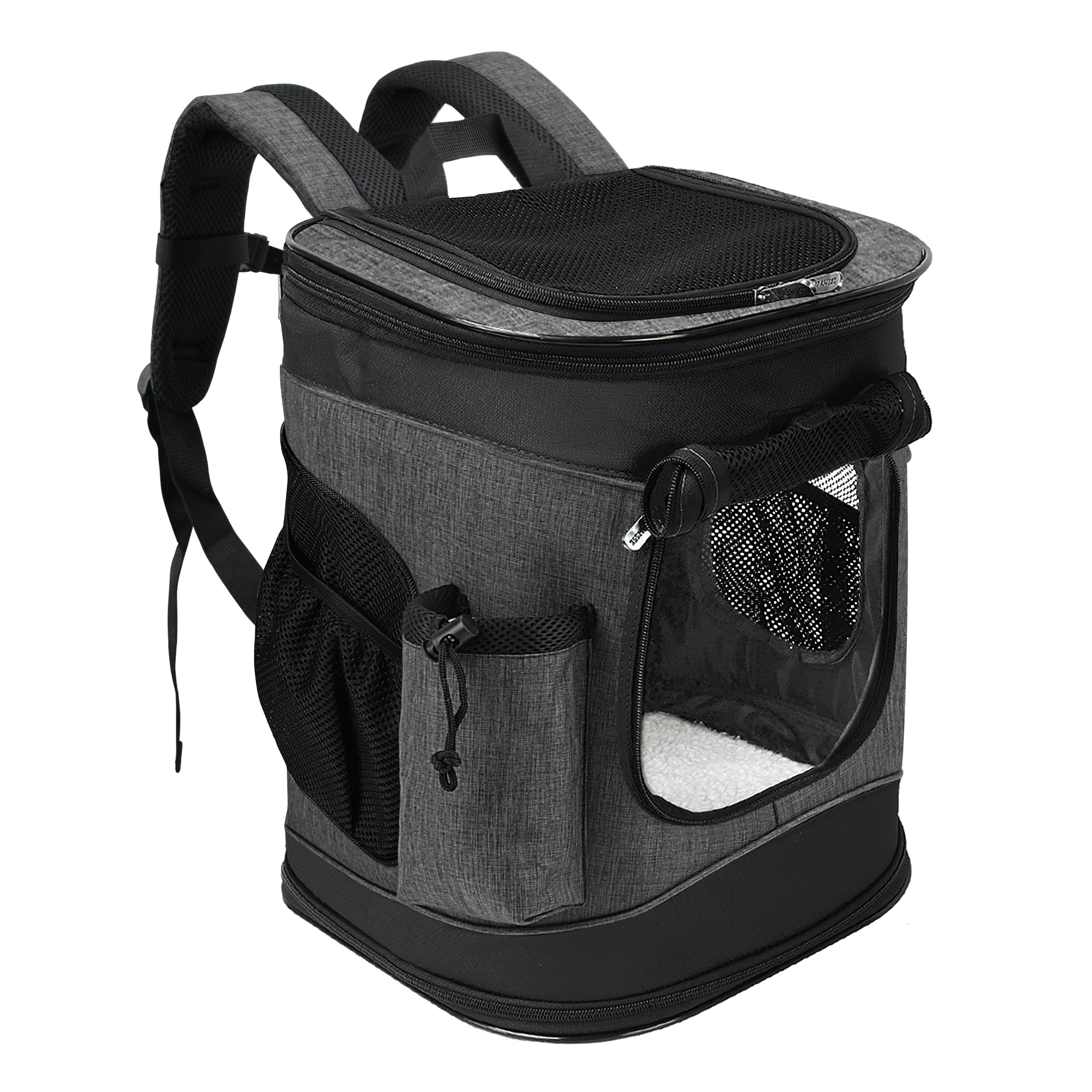 Medium Pet Travel Backpack Carrier for Dogs Cat Animal Puppy, Breathable Mesh Net Removable Sherpa Bed Outdoor Carrier f