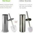 thumbnail image 6 of Slim Compact Freestanding Toilet Bowl Brush and Holder for Bathroom Storage and Organization - Space Saving, Sturdy, Deep Cleaning, Covered Brush, Metal in Shiny Finish, 6 of 6