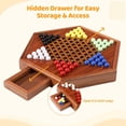thumbnail image 4 of Juego de mesa de Damas Chinas Timcorr 12 pulgadas con 72 canicas y cajón de almacenamiento, 4 of 7