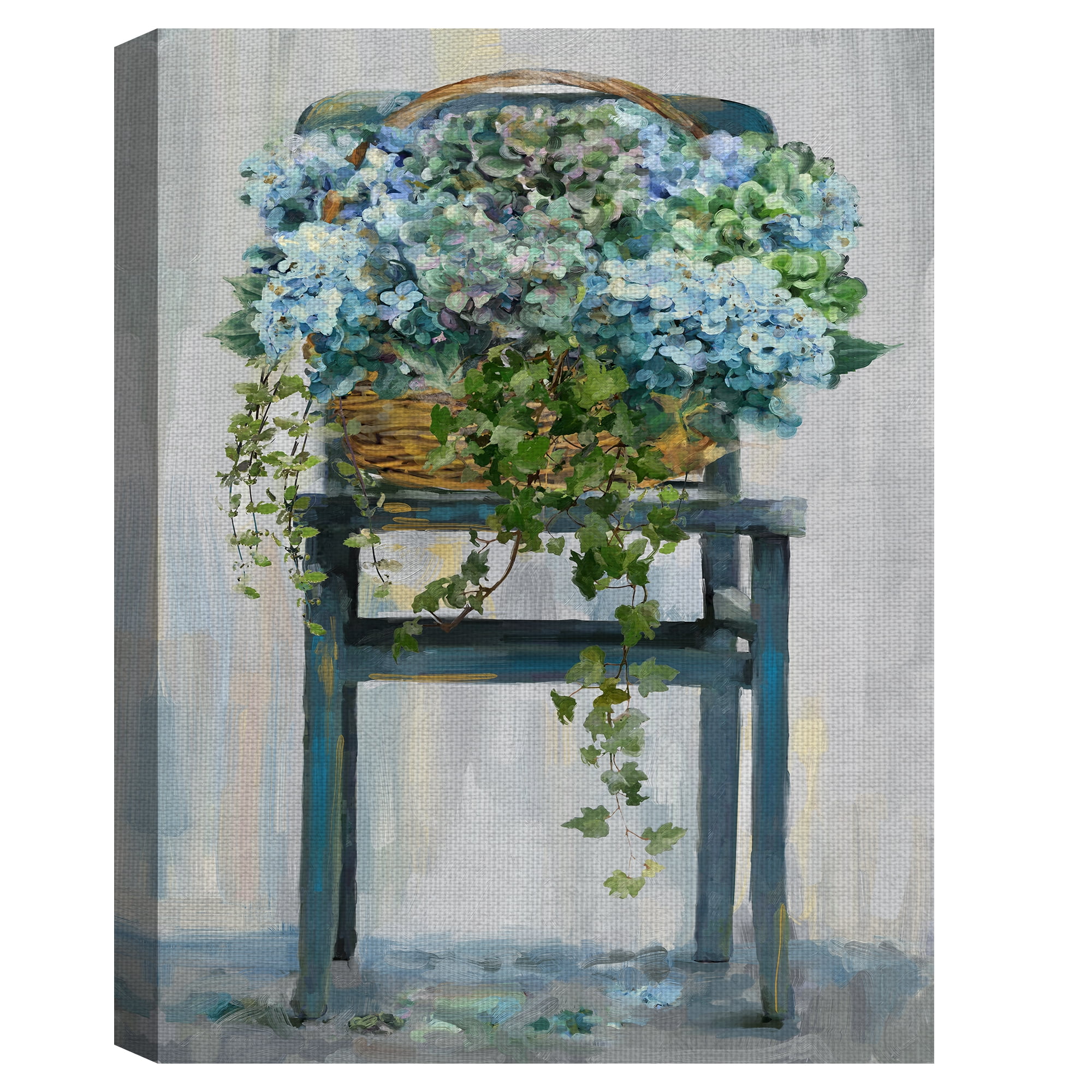 Masterpiece Art Gallery Farmhouse Hydrangeas By Studio Arts Canvas Art Print 18" x 24"