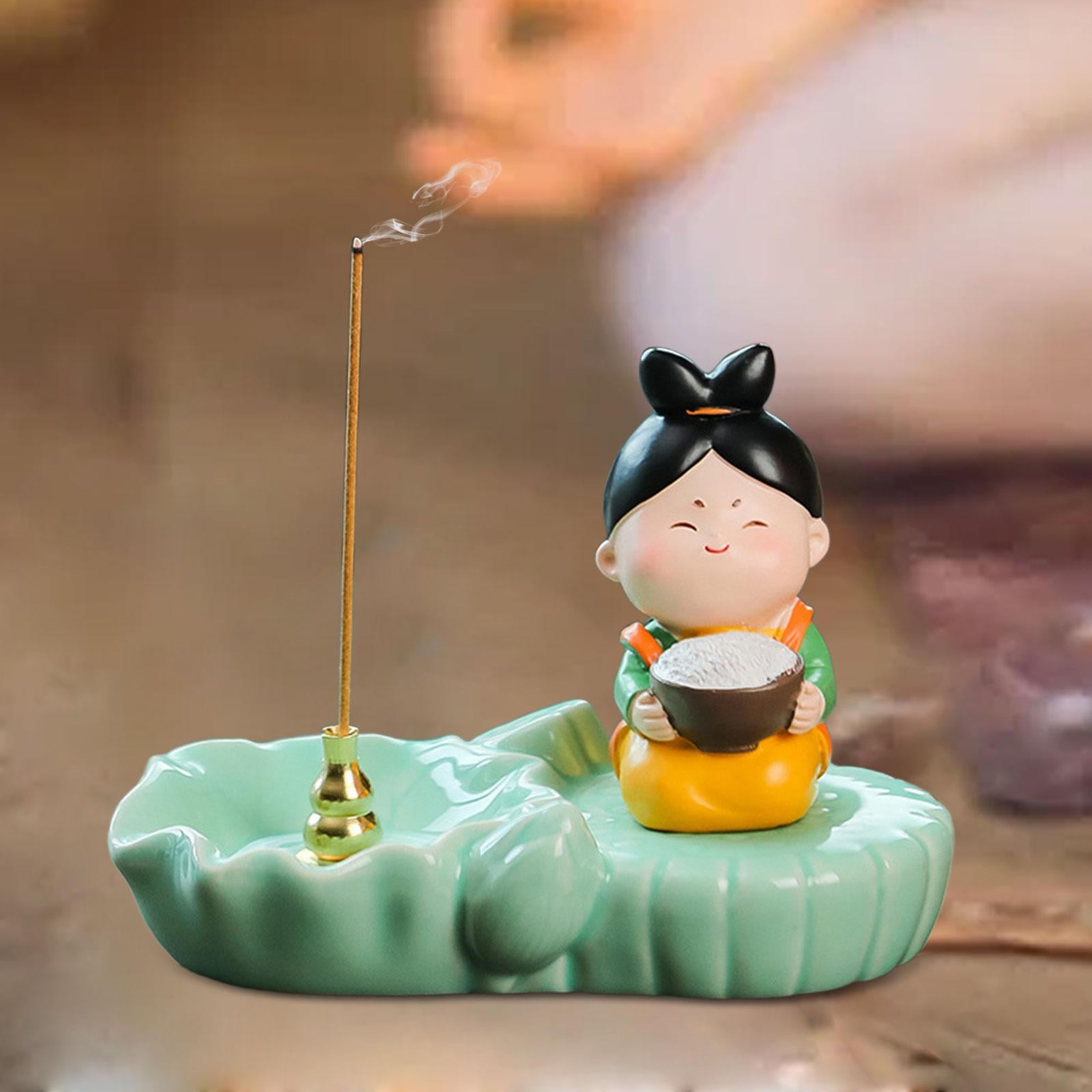 WLPZXP Coil Incense Burner Chinese Tang Girl Statue Incense Stick Holder for Farmhouse With Rice