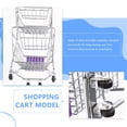 thumbnail image 3 of Miangastore Purple Miniature Shopping Cart with Double Layer Design for Decor Alloy and ABS 7 Inches, 3 of 8