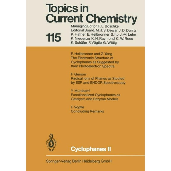 Topics in Current Chemistry Cyclophanes II, Book 115, (Paperback)
