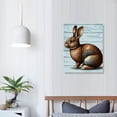 thumbnail image 4 of JEUXUS  Canvas Wall Art, Happy Easter Spring Watercolor Rabbit Bunny Vintage Wooden Plank Square HD Print on Canvas Framed Decorations Art for Bedroom Living Room Kitchen, 4 of 5