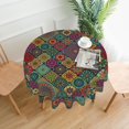 thumbnail image 2 of Vintage Bohemia Mandala Round Tablecloth Washable Reusable Decoration Table Cover for Kitchen Party 60", 2 of 6
