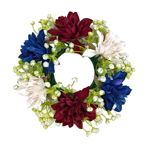 Memorial Day Saving!4th of July Decorations, Independence Day White Blue Red Candle Rings Candle Holders And Wreath Decorations Holiday Party Decorations