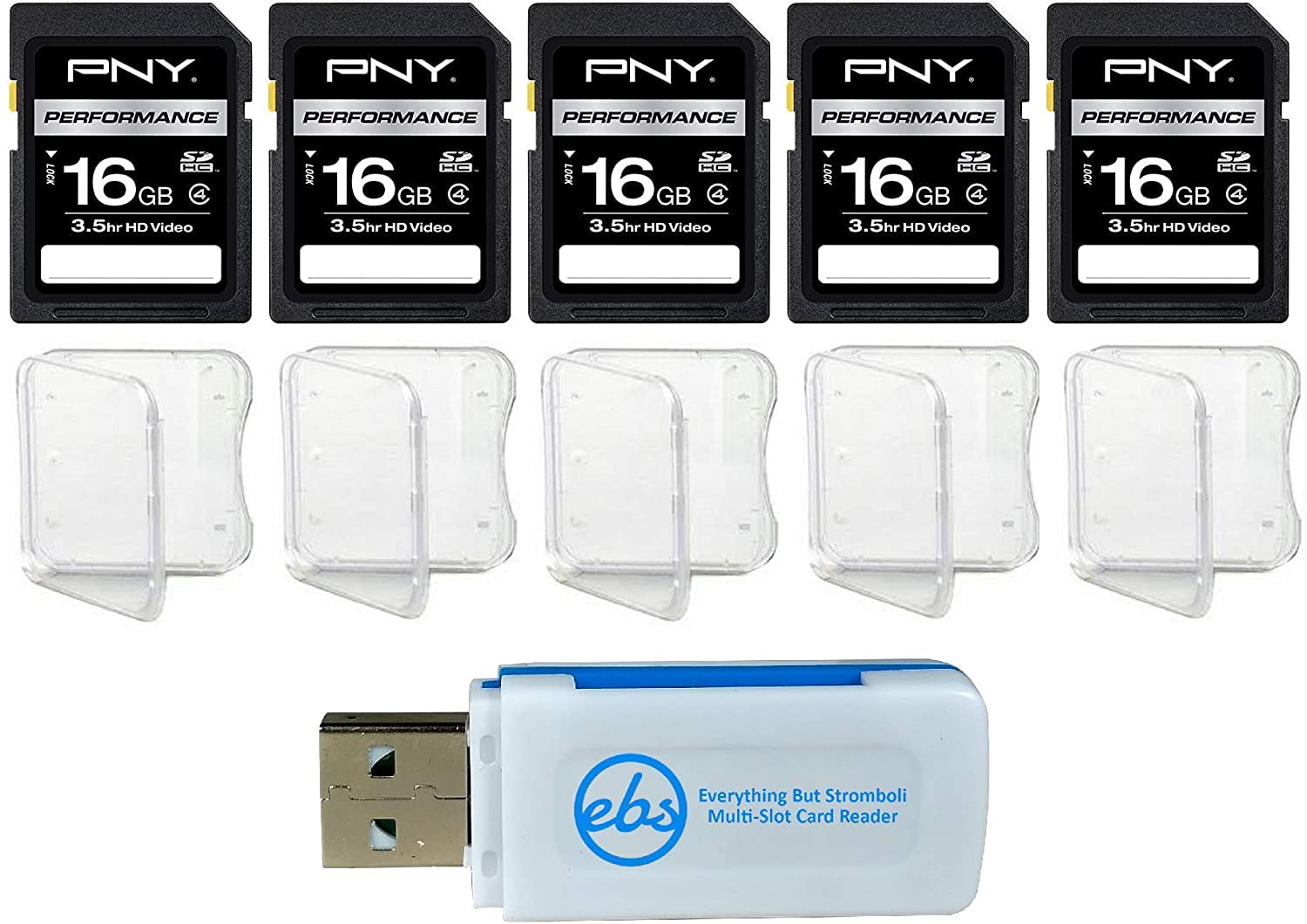 PNY 16GB Performance Class 4 SDHC Flash Memory Card 5-Pack 