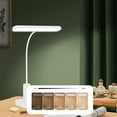 thumbnail image 5 of 10W LED Desk Lamp | Rechargeable Folding Reading Light for adult Study Dorm Desk Bedside | Eye Protection | Rotating Arm | Built-in Pen Holder | USB Powered | White | 14x45x11x28cm, 5 of 8