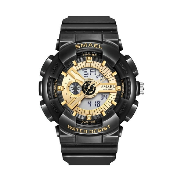 SMAEL Men Military Watch 50m Waterproof Wristwatch LED Quartz Clock Digital Sports Watches