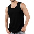 thumbnail image 2 of JTSRKL Crewneck Curved Hem Tank Tops for Men UPF Sun Protection Quick Dry Shirts Muscle Fit Gym Training Summer Sleeveless Tops, 2 of 6