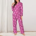 thumbnail image 2 of Daiia cherry for Women's Long-Sleeved Pajama Set – Soft & Comfortable Sleepwear Button-Up Pajamas Cozy Lounge Wear-X-Large, 2 of 7