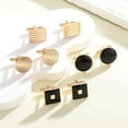 thumbnail image 4 of WBQ Cufflinks for Men Classic Tone Cufflinks Gold Silver Black Striped Round Square Rectangle Cufflinks Shirt Suit Men’s Cufflinks for Wedding Groom Business 1/4 Pairs, 4 of 5