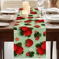 thumbnail image 3 of Table Runners 90 Inches Long Dress Scarves, Sage Green Strawberry Farmhouse Coffee/Dining/Kitchen Table Runner for Living Room, Spring Floral Watercolor Summer Botanical 13x90 Inch, 3 of 9