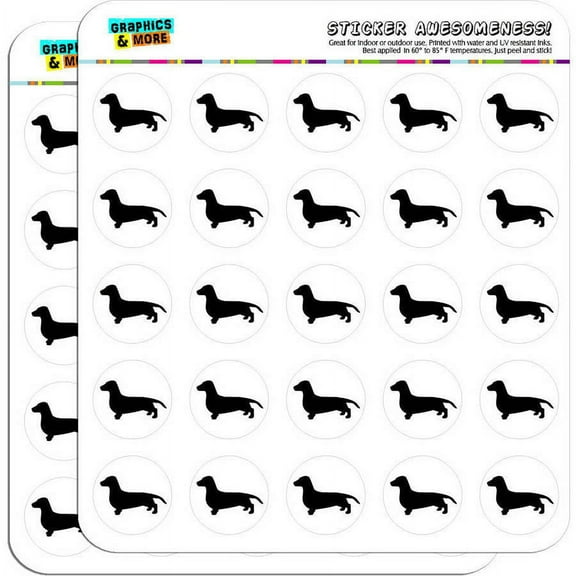 Dachshund Wiener Dog 50 1" Planner Calendar Scrapbooking Crafting Stickers