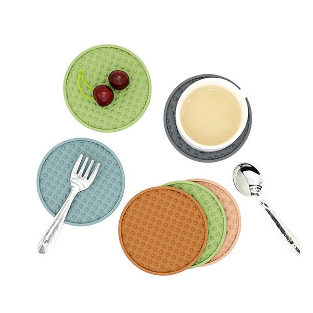 Lot De 8 Dessous De Verre Ronds Antidérapants En Feutre Coton Lin - Avec Support Métal Lot De 8 Dessous De Verre Ronds Antidérapants En Feutre Coton Lin - Avec Support Métal