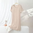 thumbnail image 3 of ZGRBOU Modal Nightgown for Women Casual Short Sleeve Crew Neck Shift Dresses Summer Soft Comfy Flowy Sleepwear, 3 of 7
