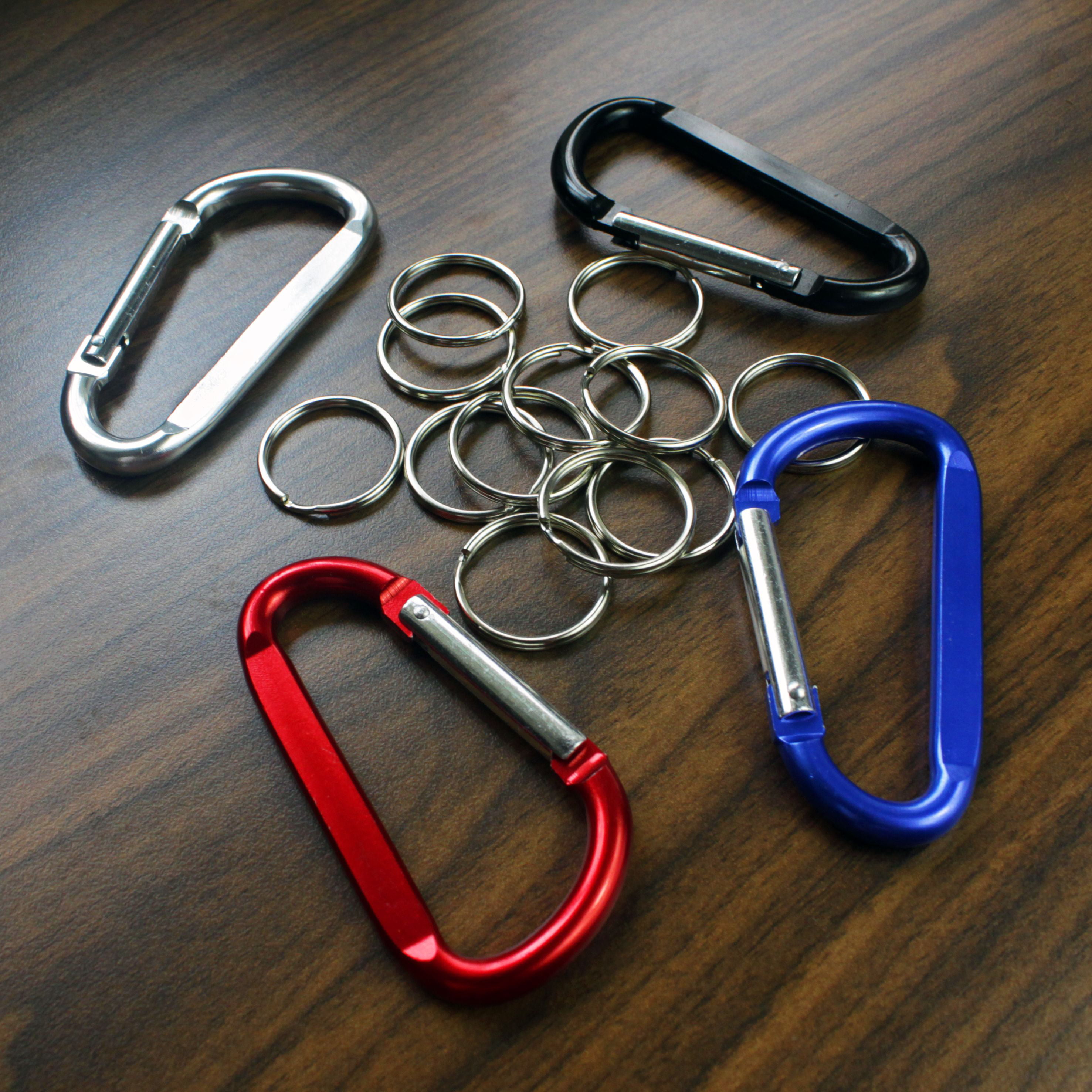 20pcs 2.4” Aluminium Carabiner Clip, Durable Spring-loaded Gate Keychain  Hook Pear Shape for Home, RV, Camping, Hiking, Fishing or Traveling