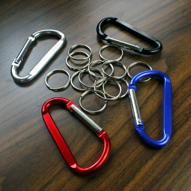 Millennial Essentials 12pcs 3 Aluminium Carabiner Clip Vibrant Colors, Durable Spring-Loaded Gate Keychain Hook Pear Shape for Home, RV, Camping, Hiking, Fishing or