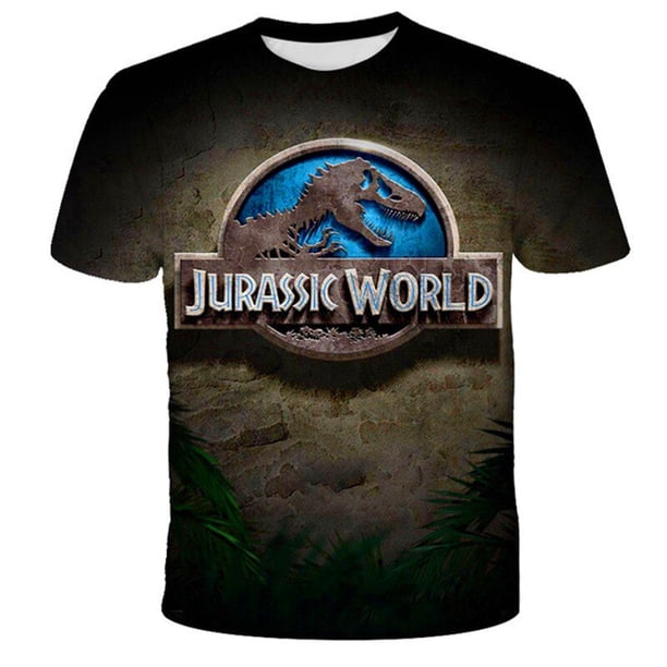 Camisetas de dinosaurios de dibujos animados para niños y niñas, camisetas de moda de verano 2022, camisetas sueltas de Parque Jurásico para bebés, camisetas, ropa 1-14 Y11T Gao Jinjia LED