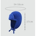 thumbnail image 3 of YooGuoGuo Woman Winter Skull Beanie Hat Handmade Ear Flaps Knit Hats with Adjustable Tie Strap Crochet Solid Soft Ski Cap, 3 of 7