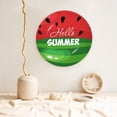 thumbnail image 5 of Picia Watermelon Hello Summer Pattern Bone China Decorative Plate – Wall Decor with Stand and Adhesive, Elegant Ornament for Living Room, Office, or Entryway-8in, 5 of 6