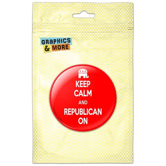 Keep Calm And Republican On Elephant Pinback Button Pin Badge