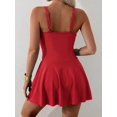 thumbnail image 5 of SKQIT Women's Mesh Cutout Skirted One-Piece Swimsuit - Tummy Control Modest Swim Dress with Double Straps, 5 of 5