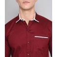 thumbnail image 2 of Exclusive TryBuy Premium Maroon Cotton Dress Shirt for Men, 2 of 8