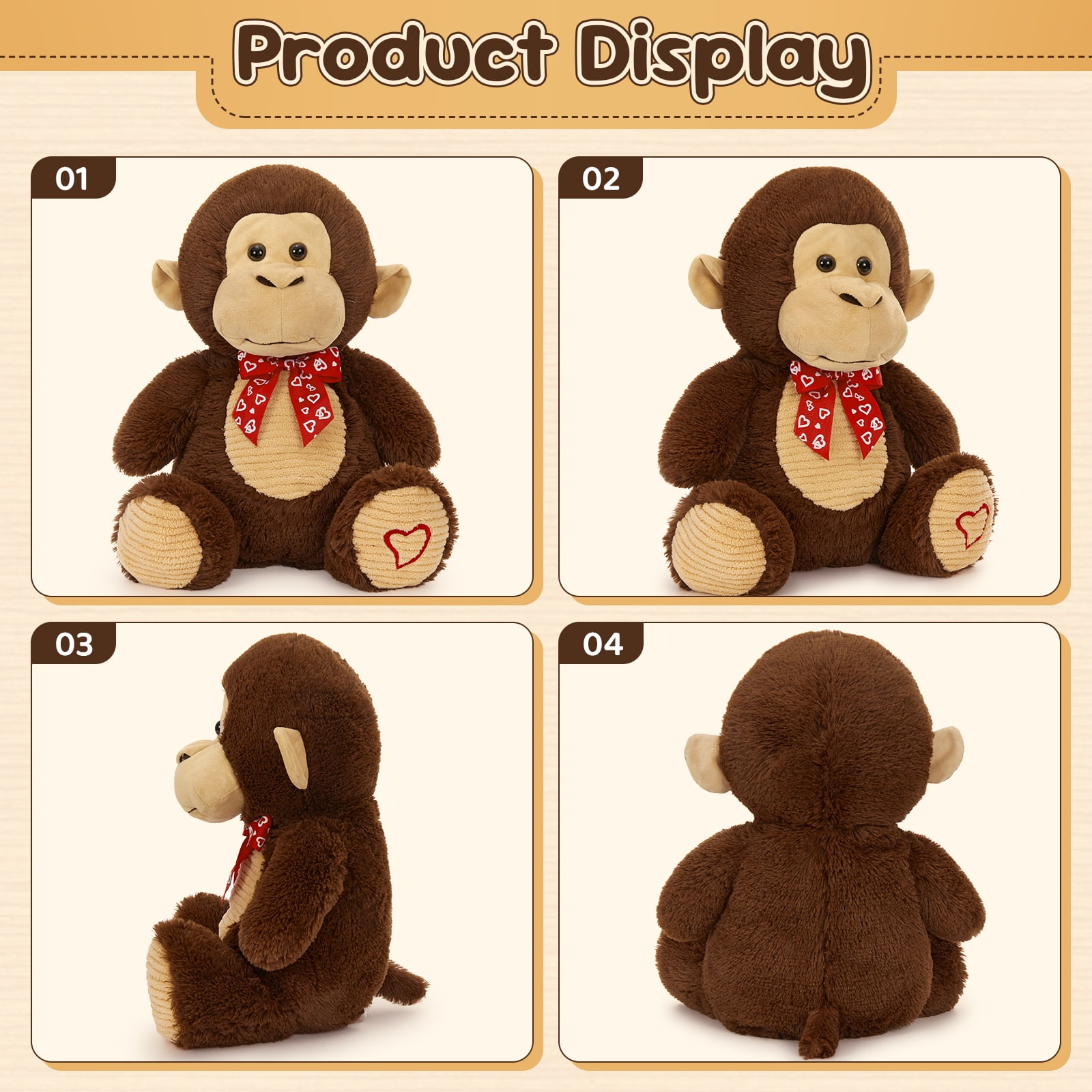 MaoGoLan Giant 15.7" Big Monkey Stuffed Animals Large Stuffed Monkey Plush Toy