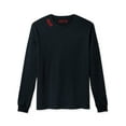thumbnail image 2 of Daxton Premium Ohio Men Long Sleeves T Shirt Ultra Soft Medium Weight Cotton, Black Tee Red Letters 1XL, 2 of 3