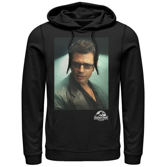Men's Jurassic Park Dr. Malcolm Hero Portrait  Pull Over Hoodie Black 3X Large