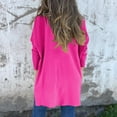 thumbnail image 5 of JGGSPWM Women's Fall Oversized V Neck Knit Tunic Solid Long Sleeve Loose Fit Pullover Sweaters Hot Pink 3XL, 5 of 8