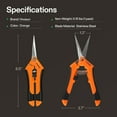 thumbnail image 5 of 6.5 Inch Gardening Scissors Hand Pruner Pruning Shear with Straight Stainless Steel Blades Orange 1-Pack, 5 of 9