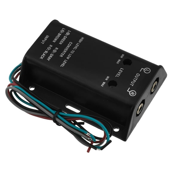 Black Car Audio Converter for Vehicle Amplifiers and Speakers with Universal Compatibility Powerful