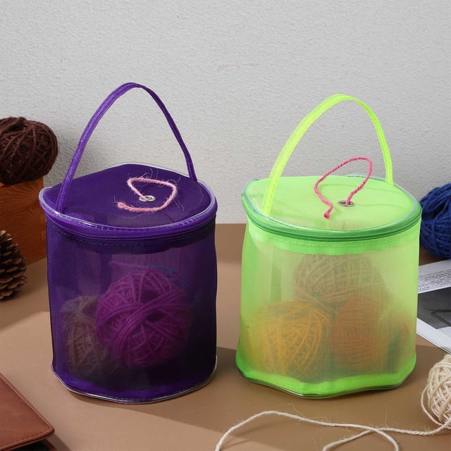 unbranded 2Ud Bolsa Portátil Para Guardar Hilo Y Accesorios De Tejido Con Apertura Especial Para Hilo