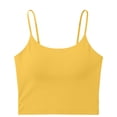 thumbnail image 5 of hoksml Women's Padded Scoop Neck Crop Tank Top, Adjustable Spaghetti Strap Built-in Bra Cami for Summer Layering, 5 of 5